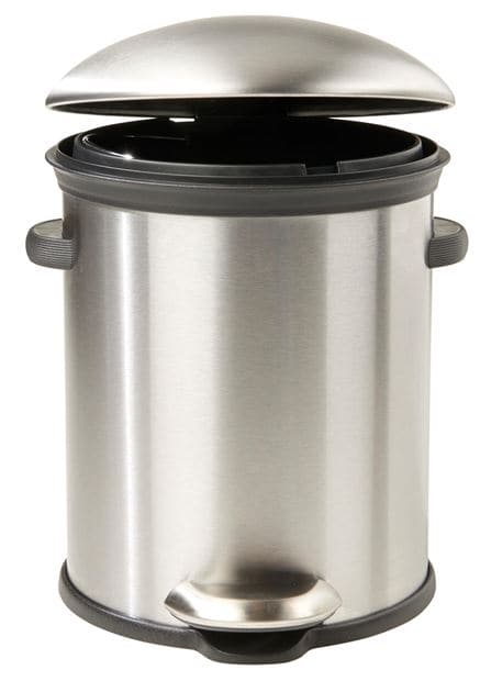 Casa ELEGANCE 5L silver pedal bin, H 30 x W 22,6 x D 27 cm