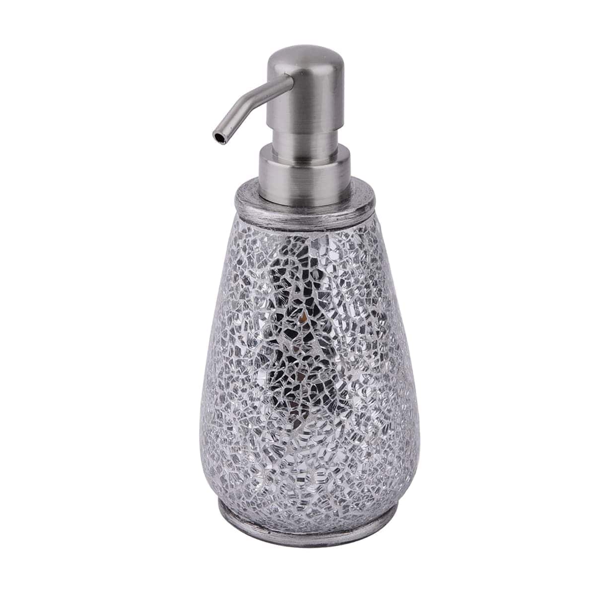 Bricocenter SENSEA GLAM SILVER CERAMIC COUNTERTOP SOAP DISPENSER