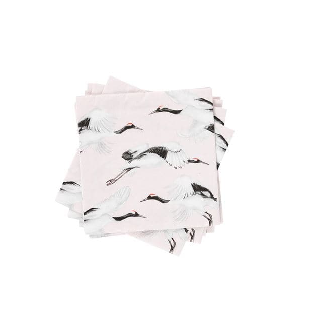 DAMSEL CRANE Set of 20 multicolored paper napkins W 33 x L 33 cm - best price from Maltashopper.com CS671321