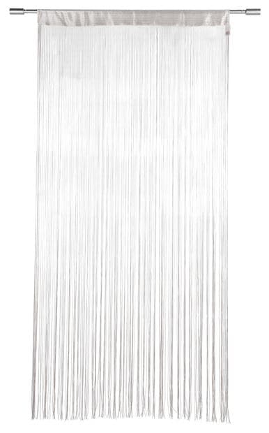 WHITE Curtain with white fringes W 90 x L 200 cm - best price from Maltashopper.com CS635054