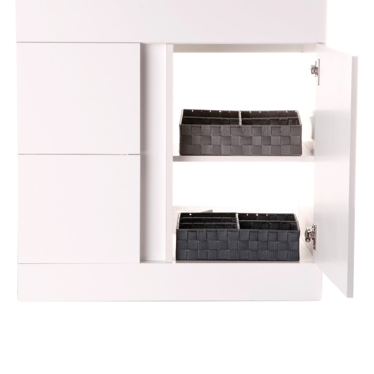 BASKET FOR DRAWERS 5 COMPARTMENTS L 14.8 X W 14.8 X H 4.7 CM GREY FABRIC - best price from Maltashopper.com BR430006865