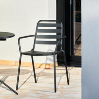 LIVA Black bistro chair H 79.5 x W 52.3 x D 56.3 cm - best price from Maltashopper.com CS670187