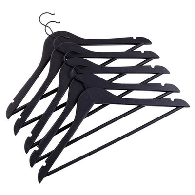 NEW WOOD Hangers set of 5 black H 23 x W 44.5 x D 1.2 cm - best price from Maltashopper.com CS609322