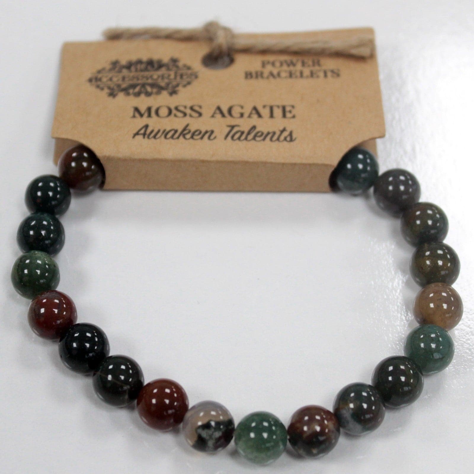 Power Bracelet - Moss Agate - best price from Maltashopper.com AWPS-02