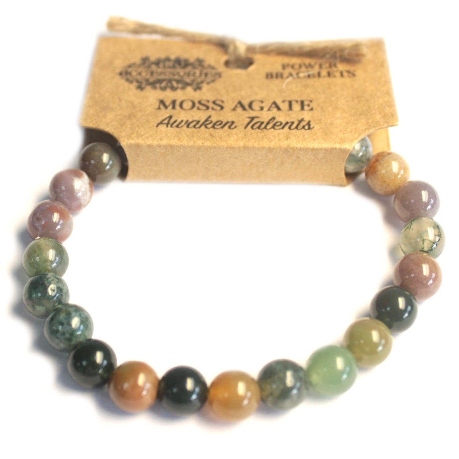 Power Bracelet - Moss Agate - best price from Maltashopper.com AWPS-02