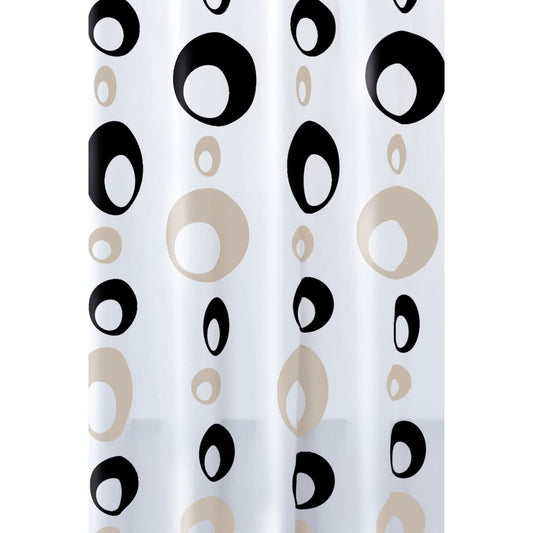 SHOWER CURTAIN BUBBLES BLACK W 180, H 200 CM VINYL - best price from Maltashopper.com BR430005987