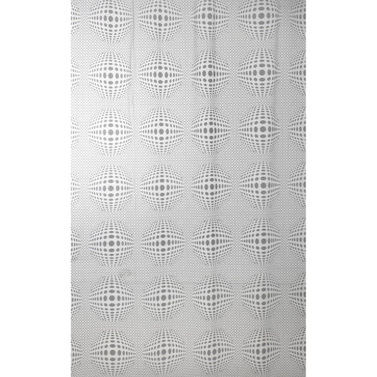 SHOWER CURTAIN VINYL SPHERE GREY 120X200 SILVER - best price from Maltashopper.com BR430003388