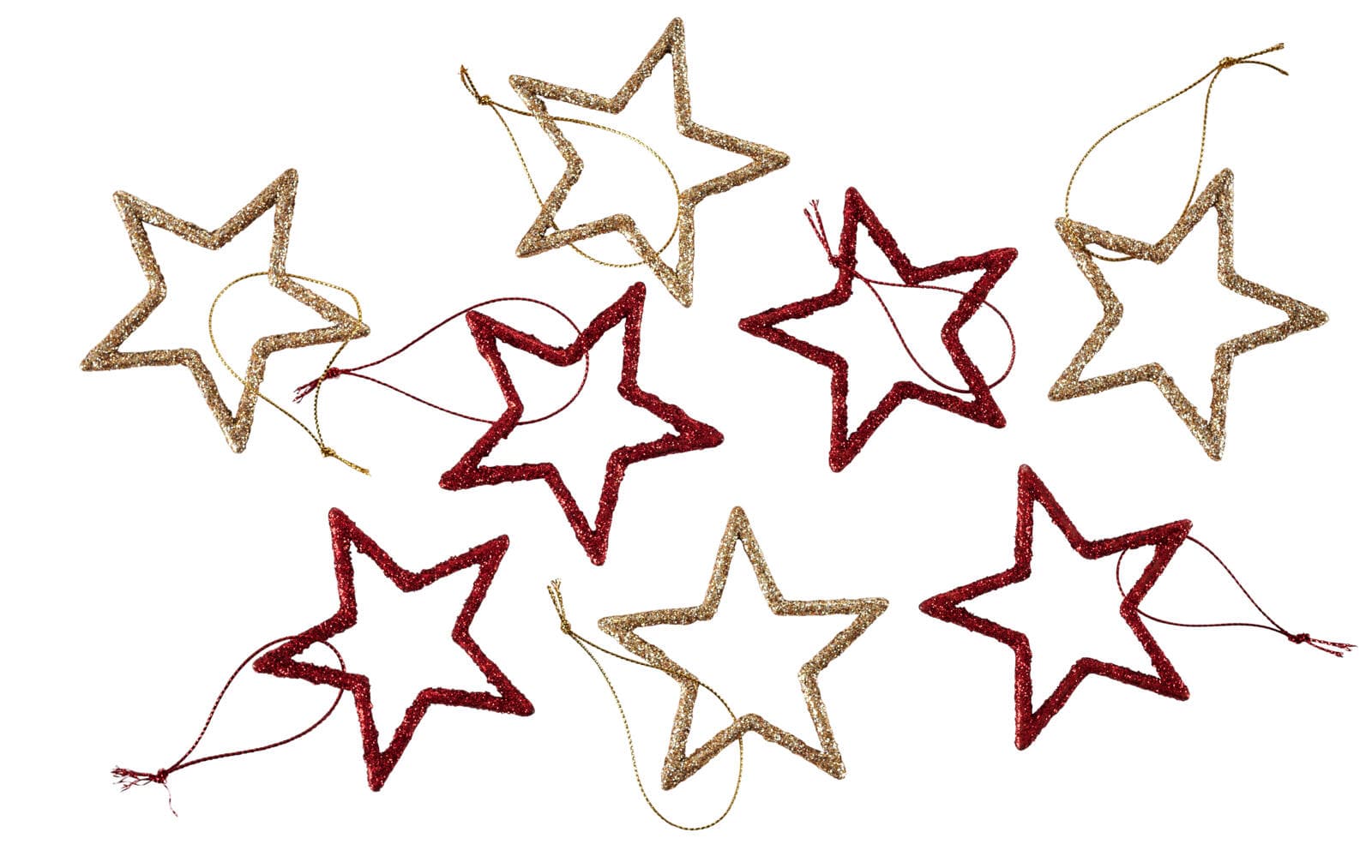 Casa STARS hanging decoration, set of 4, 2 color variants