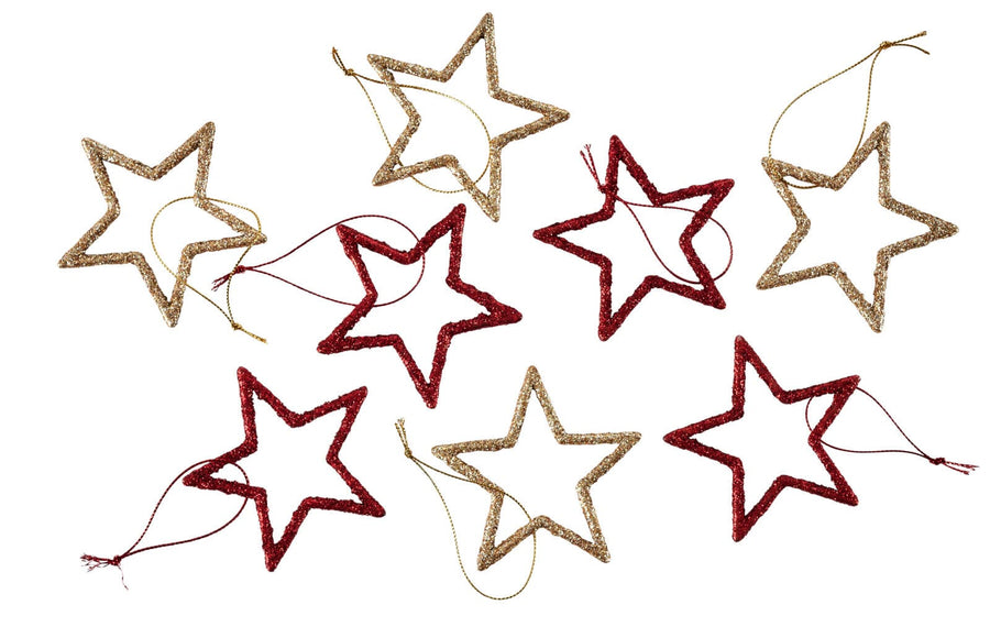 Casa STARS hanging decoration, set of 4, 2 color variants