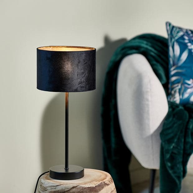 Casa SILKE Black lampshade 13.5 cm - Ø 20 cm