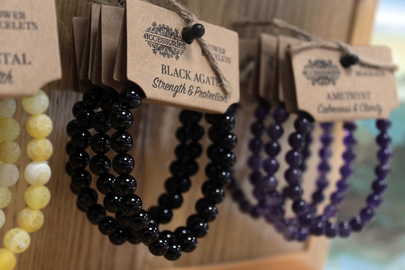 Power Bracelet - Black Agate - best price from Maltashopper.com AWPS-04