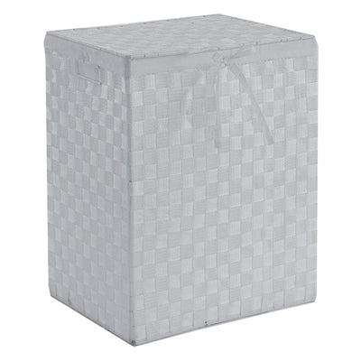 TEX FOLDING LAUNDRY BASKET IN WOVEN POLYESTER WHITE 30X30X50H CM WITH FO - best price from Maltashopper.com BR430007471
