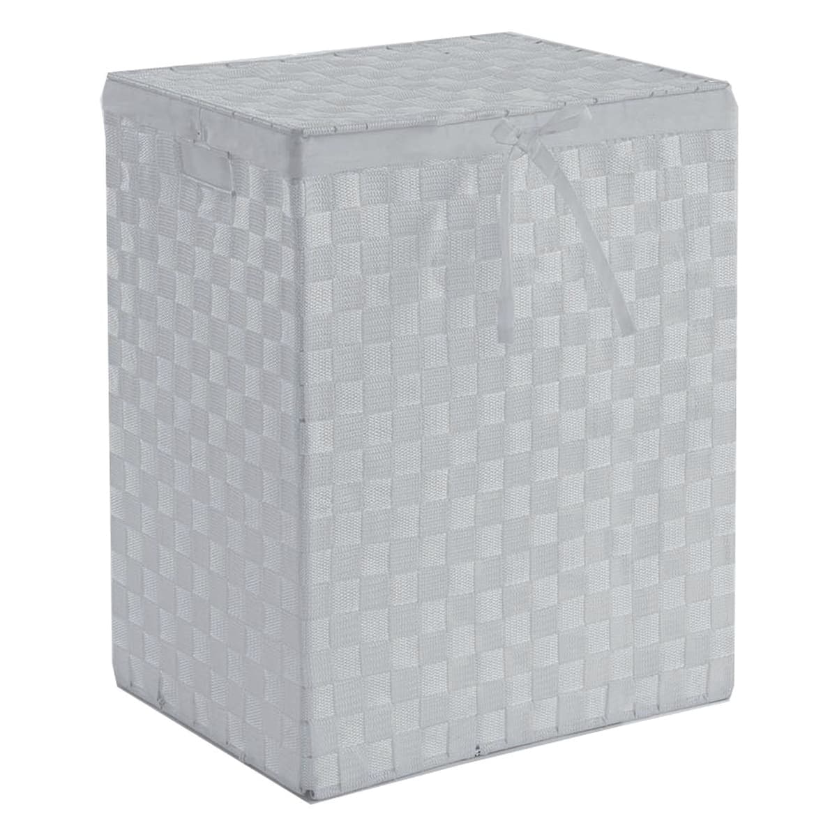 TEX FOLDING LAUNDRY BASKET IN WOVEN POLYESTER WHITE 30X30X50H CM WITH FO