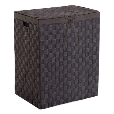 TEX FOLDING LAUNDRY BASKET IN WOVEN POLYESTER CHOCOLATE COLOUR 30X30X50H CM CO - best price from Maltashopper.com BR430007473