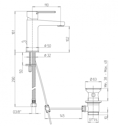 Bricocenter JACUZZI MATILDE WASHBASIN MIXER
