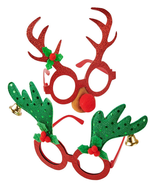 ANTLERS glitter glasses, 2 shape variants - best price from Maltashopper.com CS676704