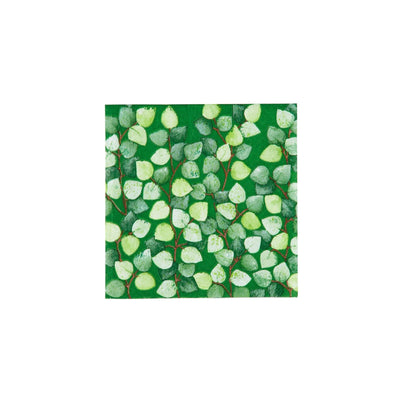 GREEN LEAVES Set of 20 green napkins W33 x L33cm - best price from Maltashopper.com CS680526