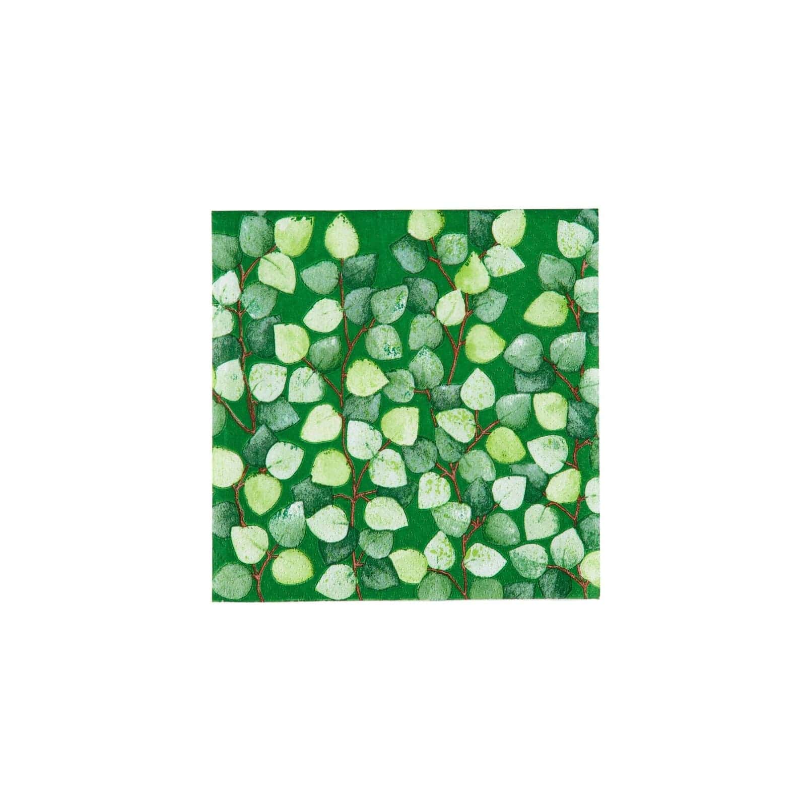 Casa GREEN LEAVES Set of 20 green napkins W33 x L33cm