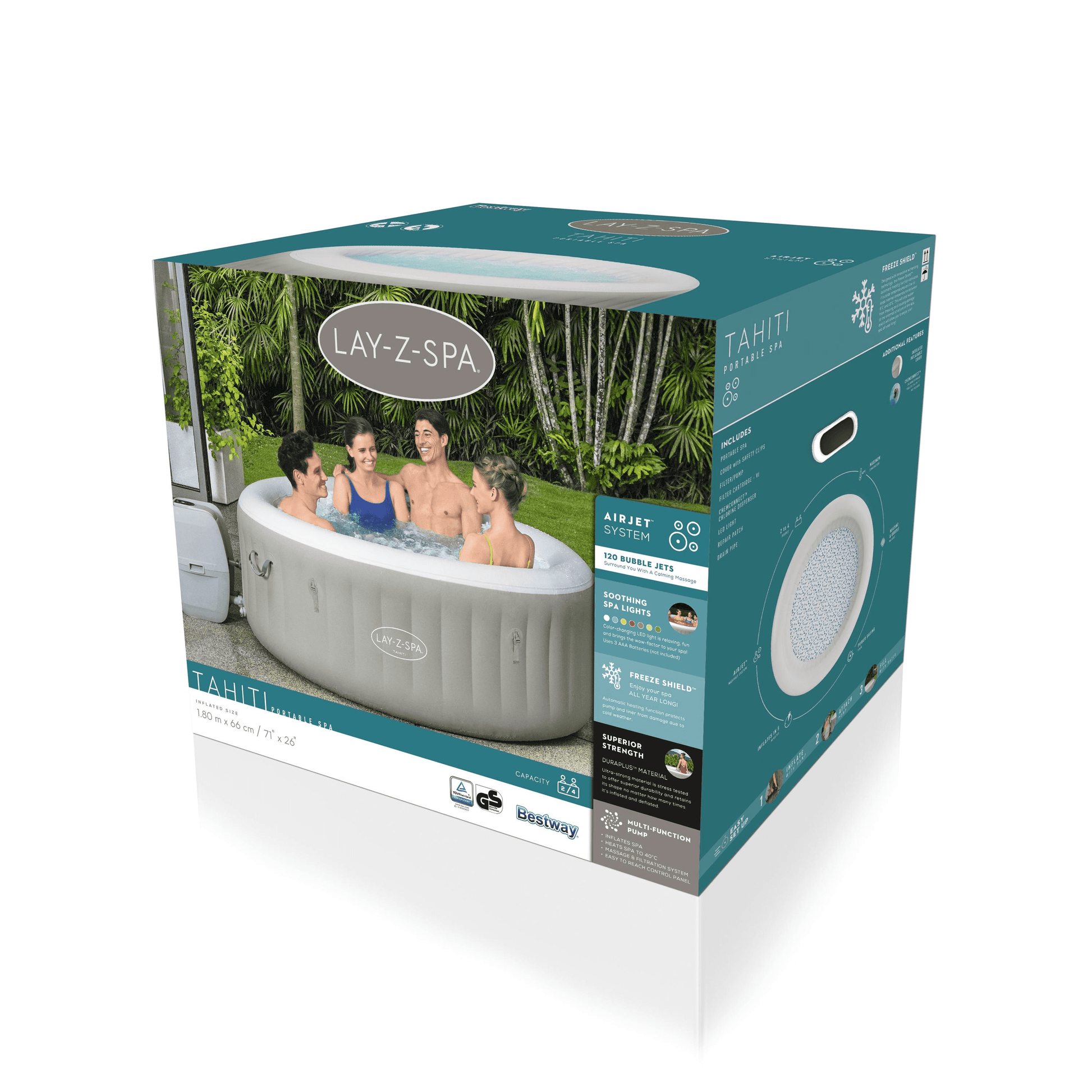 Bricocenter SPA POOL TAHITI D1.80m X 66cm, light gray, led lights 2-4 people