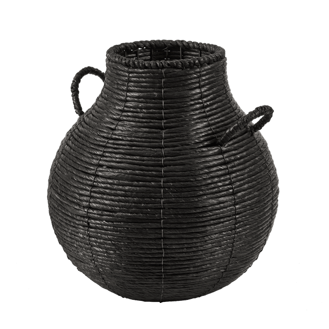 MAKALU Black vase H 36 cm - Ø 35 cm - best price from Maltashopper.com CS674191