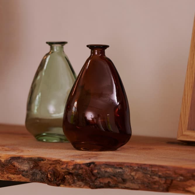 MARCELLA Vase 3 colours 2 shapes brown - best price from Maltashopper.com CS682255-BROWN