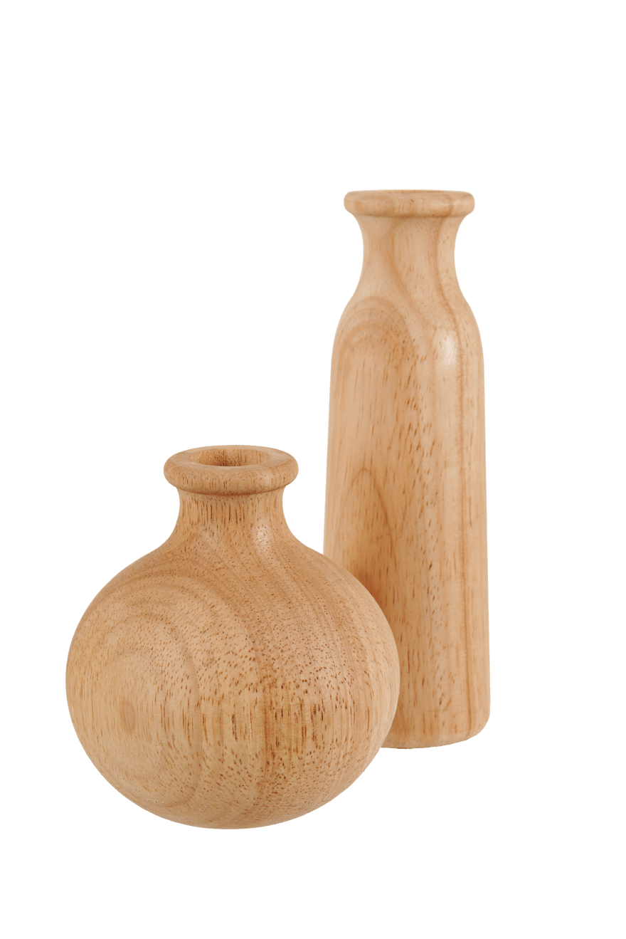RUBBERWOOD Natural decorative vase - best price from Maltashopper.com CS684600