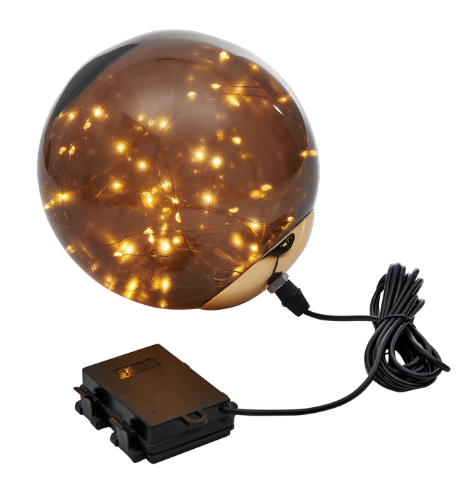 BOLIO Decorative ball with 60 LED lights black, brown, gold - best price from Maltashopper.com CS683431