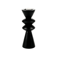 ZIGZAG Black tealight holder H 22 cm - Ø 7,3 cm - best price from Maltashopper.com CS676396