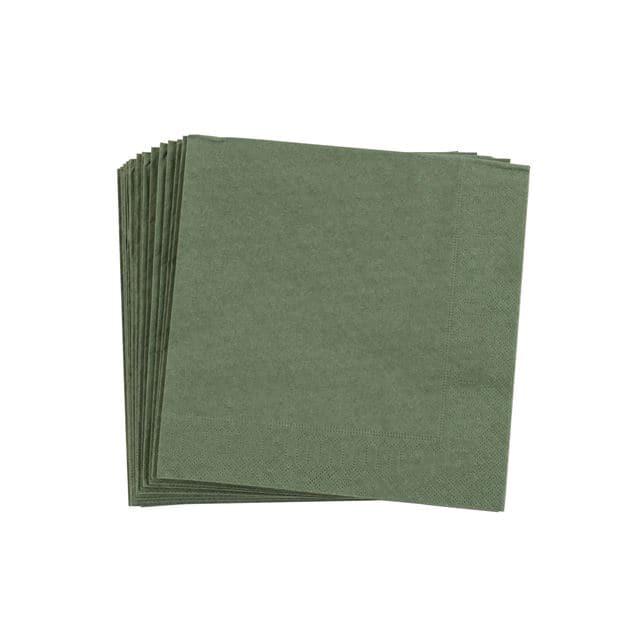 UNI Set of 20 green napkins W 33 x L 33 cm - best price from Maltashopper.com CS624064