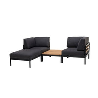 HANNA Lounge corner armchair black H 59 x W 77.2 x L 77.2 cm - best price from Maltashopper.com CS668325