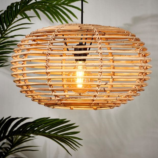 AILENE Natural suspension lamp H 30 cm - Ø 50 cm - best price from Maltashopper.com CS629132