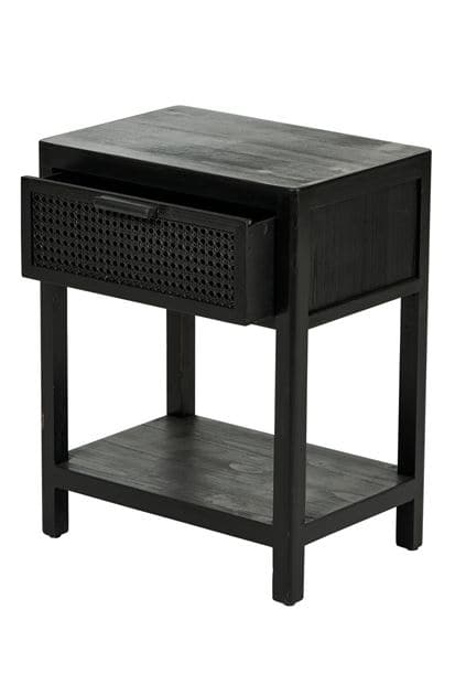 WEBSTER Black chest of drawers H 60.5 x W 47.5 x D 36 cm - best price from Maltashopper.com CS675073