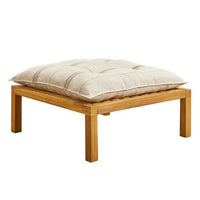 PAULETTE Table & natural lounge pouf H 30 x W 80 x D 80 cm - best price from Maltashopper.com CS652967