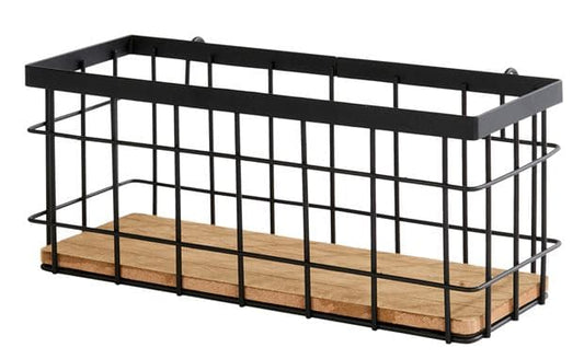 MODULAR Black metal basket H 10 x W 25 x D 9 cm - best price from Maltashopper.com CS605220