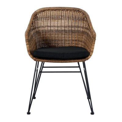 VIENNA Dining chair black, natural H 78 x W 57 x D 61 cm - Premium Garden chairs from Casa - Just €202.99! Shop now at Maltashopper.com