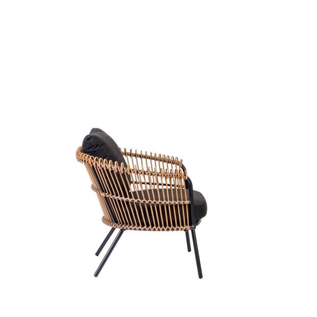 LARGOW Lounge armchair black, natural H 72 x W 82 x D 90 cm - best price from Maltashopper.com CS652498