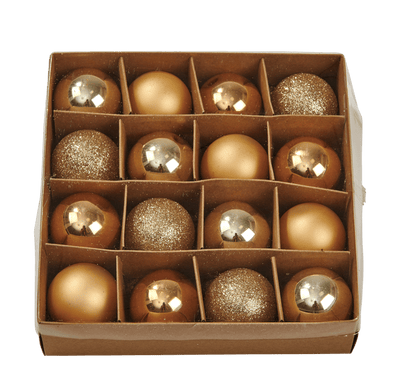 GOLD Christmas ball set of 16 goldenØ 4 cm
