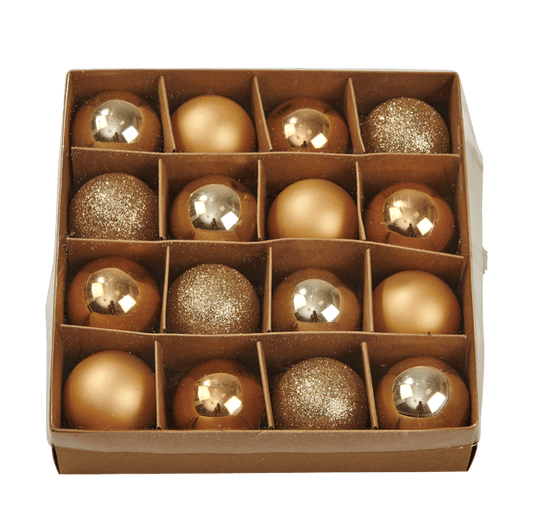 GOLD Christmas ball set of 16 goldenØ 4 cm - best price from Maltashopper.com CS657342