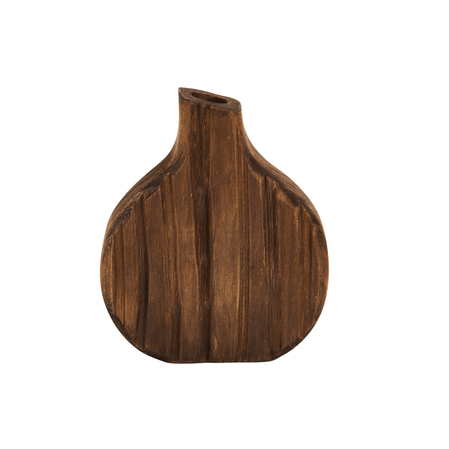 WOODY Decorative vase 2 colours brown, dark brownH 17 x W 14.5 cm - best price from Maltashopper.com CS674709