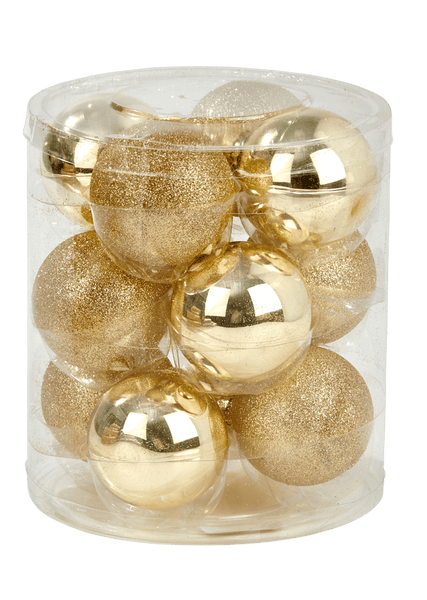 GOLD S/12 CHR BAUBLES Ø6CM