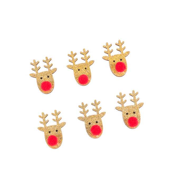 NOSY Set of 6 scatter decorations red, natural H 4 x W 3 cm - best price from Maltashopper.com CS656859