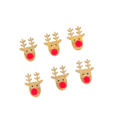 Casa NOSY Set of 6 scatter decorations red, natural H 4 x W 3 cm