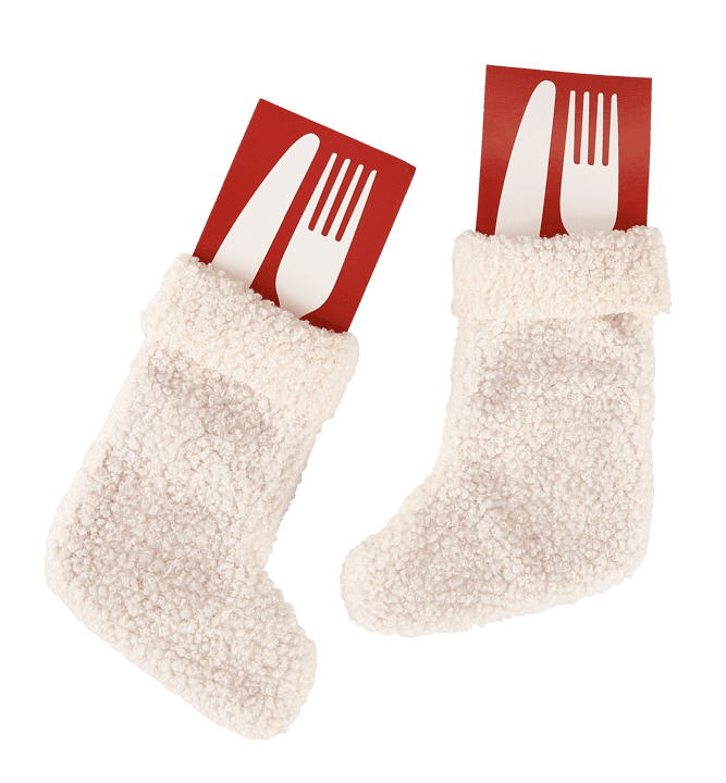 SHEEPY Cutlery pouches set of 2 white W 12.5 x L 13.5 cm