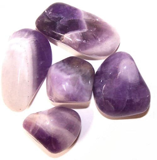 L Tumble Stone - Amethyst Banded - best price from Maltashopper.com TBM-01
