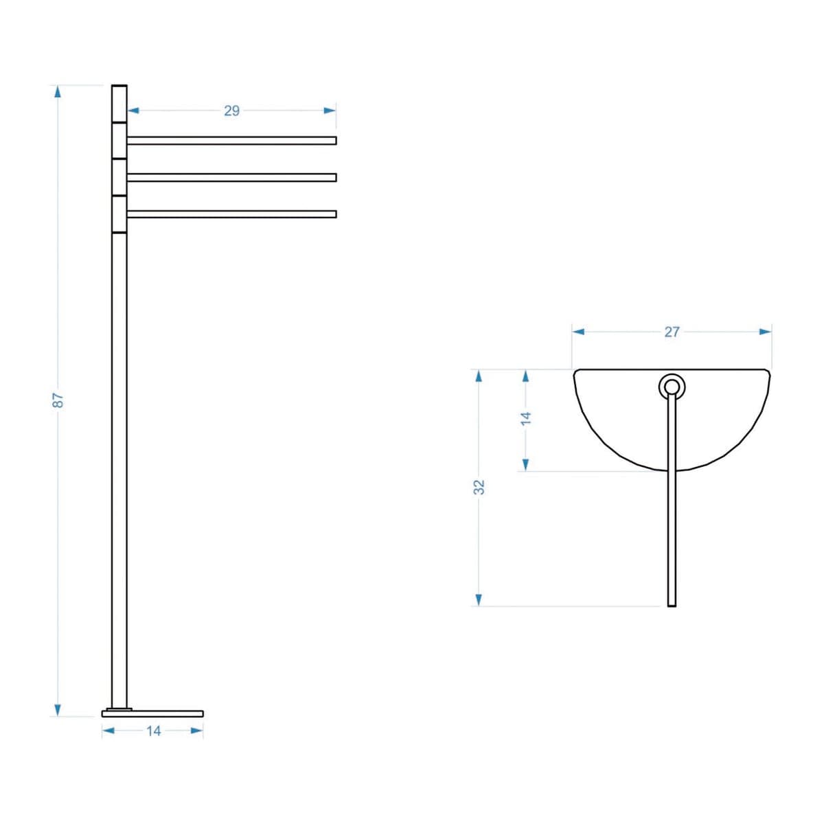 PRACTICAL CHROME TOWEL STAND - best price from Maltashopper.com BR430005142