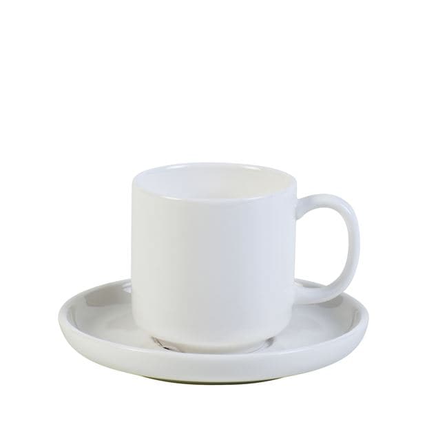 MOON Espresso cup and white saucer H 5.7 cm - Ø 5.6 cm - best price from Maltashopper.com CS527009