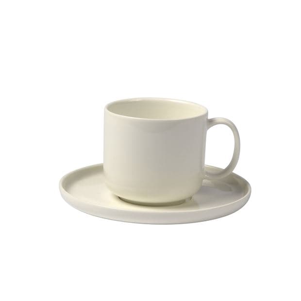 MOON White cup and saucer H 7.2 cm - Ø 7.8 cm