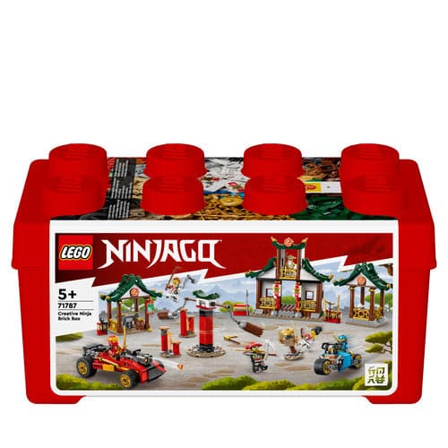 Lego NINJAGO Creative Ninja Brick Box, Toy Storage, Bricks to Build Dojo, Ninja Car, Motorbike, 6 Minifigures & More