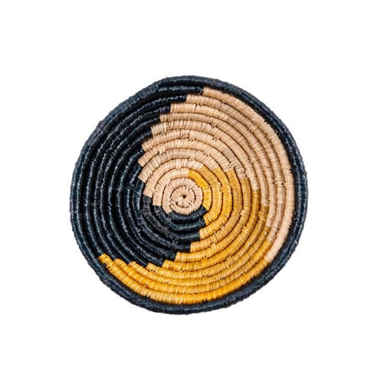 Casa MANDALA Wall decoration black, natural, ocher H 7 cm - Ø 35 cm