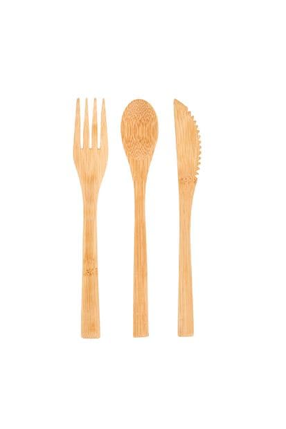 BAMBOO Cutlery set of 3 pieces natural H 19.5 x W 3 cm